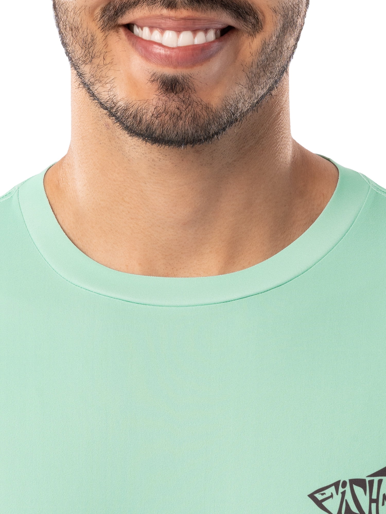 Fish N Vibe Men's Long Sleeve Performance Fishing Graphic Tee, Seafoam Walleye Pivot, XL