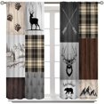 thumbnail image 3 of Chef Kitchen Curtain for Window, Fat Chef Cook Theme Kitchen Curtains for Bedroom Living Room, Red Black Buffalo Check Plaid Kitchen Drape 2 Panel Set, 55x63 Inch, 3 of 5