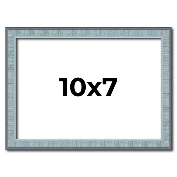 10x7 Frame Rustic Sky Blue Solid Wood Picture Frame | 0.75 Inch Moulding Width |Includes UV Acrylic