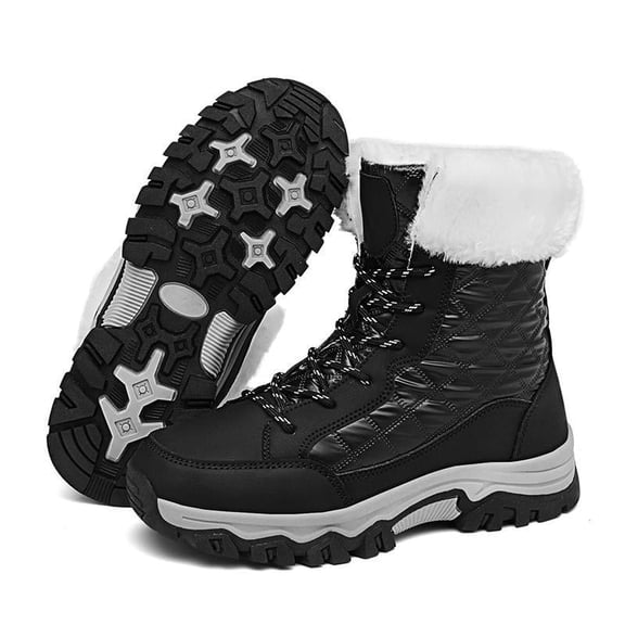GLYGML Waterproof Winter Hiking Boots for Women - Fleece-Lined Insulated Snow Boots with Non-Slip Outsole