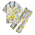 thumbnail image 6 of DAKIMOE Silk Satin Pajamas Set for Women Two-Piece Short Sleeve Shirt with Long Pajama Pant Set Soft Button Down Loungewear Nightwear Pjs Sleepwear for Women, 6 of 9