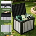 thumbnail image 6 of Uforic 30 Gallon Resin Deck Box, Waterproof Outdoor Storage Box, Dual Use as Patio Bench, Black & Gray, 6 of 7