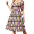 thumbnail image 1 of Robe Motif Craie de Cire Coloré Robe Violette Robes pour Femmes 2024 Vêtements pour Femmes, 1 of 5