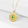 thumbnail image 4 of TANGPOET 925 Sterling Silver Birthstone Compass Necklace, May Gold, 4 of 5