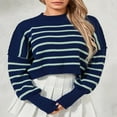 thumbnail image 4 of Ladies‘ Solid Color Knit Sweater with Long Sleeves and Loose Fit, 4 of 9