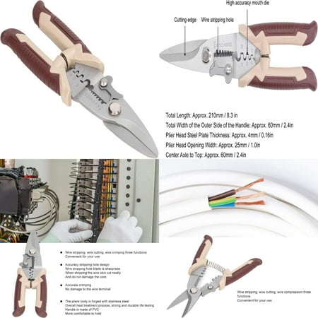 

High Accuracy 8 Inch 3 in 1 Multifunction Wire Stripper Cutter Wire Stripping Tool for Electrician Wire Crimping Tool Crimper