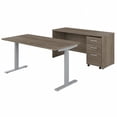 thumbnail image 1 of Pemberly Row Ensemble de Bureau Debout Réglable en Bois d'Ingénierie 60W en Hickory Moderne, 1 of 6