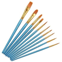 ROSENICE 10Pcs Wood Handle Paint Brushes for Travel and Organization