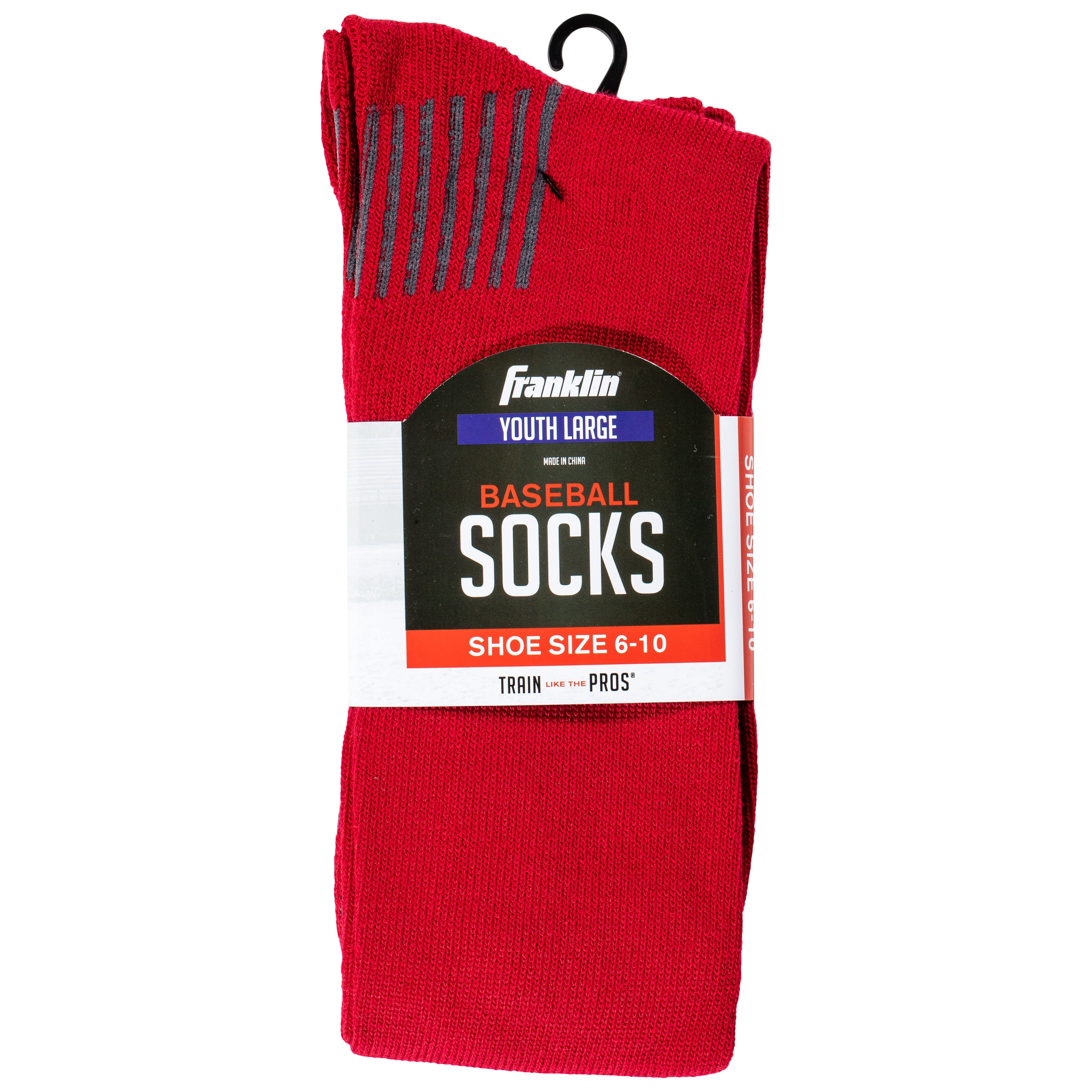 Franklin Sports Athletic Socks Mid-Calf Durable Solid Ribbed Socks (Little Girls or Little Boys or Big Girls or Big Boys) 1 Pack