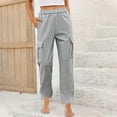 thumbnail image 2 of Lenpel Cargo Sweatpants for Women Casual High Waisted Straight Leg Athletic Trousers Loose Lounge Workout Pants, 2 of 7