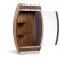 thumbnail image 3 of Sprightly Wooden Wine Barrel Display Case with Sliding Cover, Wine & Glasses Rack, Rustic Home Decor, 3 of 7