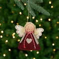 thumbnail image 6 of Angel Girl Hanging Christmas Ornaments - 3.5" - Burgundy and Beige -  Set of 2, 6 of 8