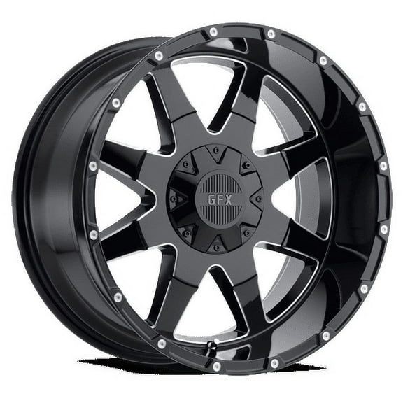 18x9  12 G-FX TR-12 Gloss Black Milled Wheel Rim 6x135 6x139.7 (QTY 1)