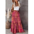 thumbnail image 6 of SOMER Womens Summer Skirt Floral Print Boho Maxi Skirt Elastic High Waist Pleated Ruffle Flowy Long Skirts 2XL, 6 of 6