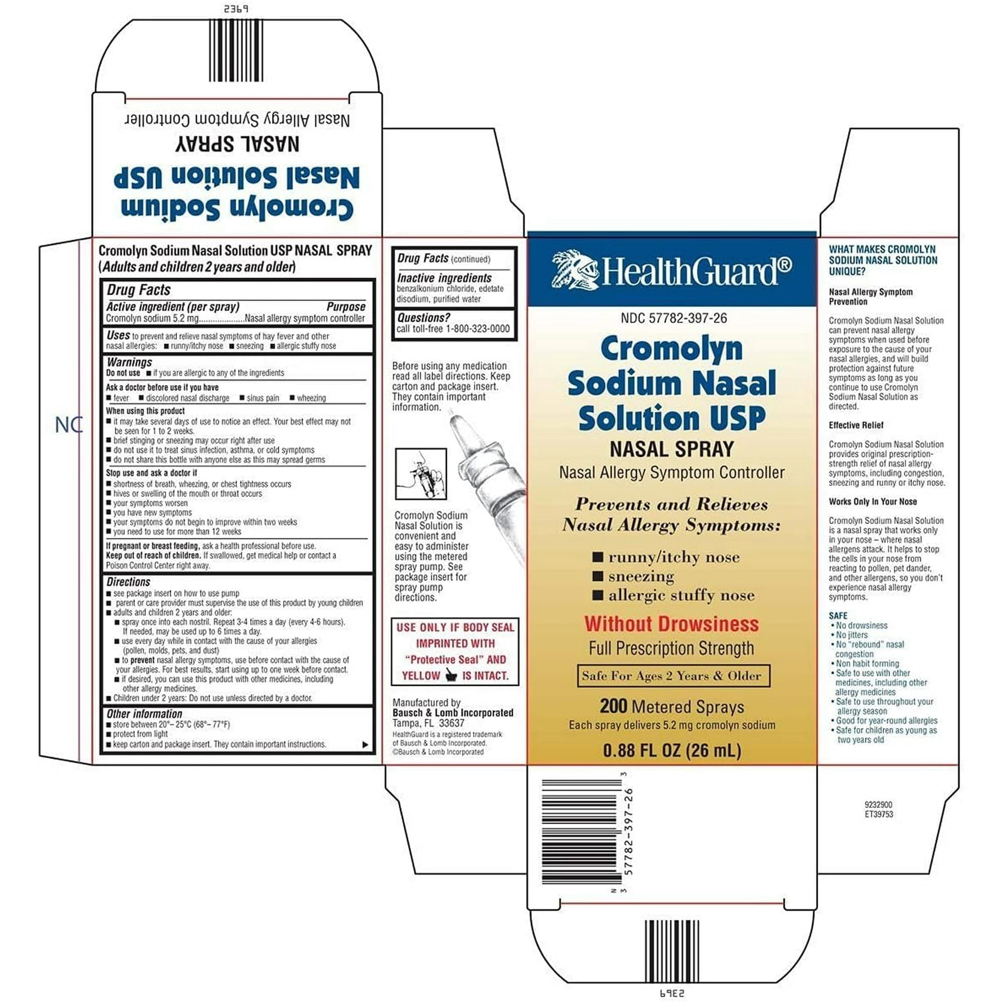 HealthGuard Cromolyn Sodium Nasal Spray, 0.88oz 057782397262J679