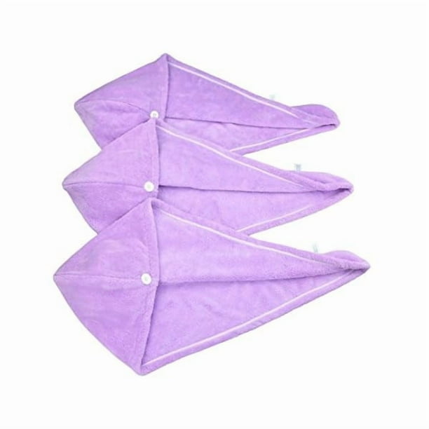 wonima11 Women's Soft Shower Hair Towel Twist Hair Turban Wrap Drying Cap Great Gift for Women (Purple 3-Pack)