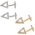 thumbnail image 4 of Pendientes colgantes Zulema de cristal de imitación triángulo dorado, 4 of 8