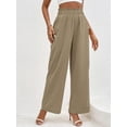 thumbnail image 6 of Avamo Pants For Womens Wide Leg Lounge Pants with Pockets Lightweight High Waist Loose Trousers Baggy Pants Loungewear Khaki M, 6 of 7