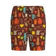 thumbnail image 3 of Picia Retro Coffee Pajama Shorts for Men, Men's Pajama Bottoms, Sleepwear,Short Pajama Pants-Small, 3 of 9