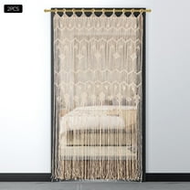 Shzicmy Large Macrame Curtain Handmade Wall Hanging Tapestry Boho Doorway Decor