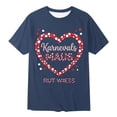 thumbnail image 4 of Graphic Tees for Girls Kids Printed Short Sleeve T Shirts Girls Shirts Size 14-16 Casual Crewneck Tops Summer Clothes(Size 7-8 Years,Navy), 4 of 4