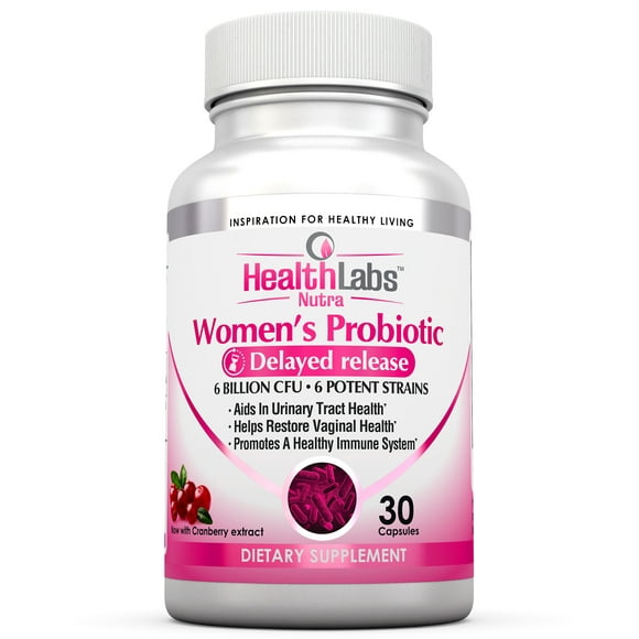 Health Labs Nutra Probiotiques pour les Femmes Atteintes de Canneberge et de D-Mannose – Favorise une Santé Vaginale, Urinaire et Digestive Optimale (30 Capsules)