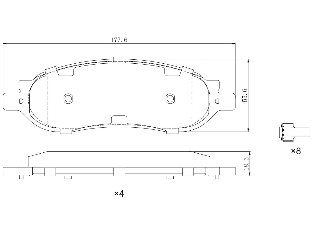 Ultra HC 1000 Brake Pad Set, Rear HC10.1068.0.F, Ford F-250 Super Duty 2007-200