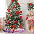 thumbnail image 4 of FMSHPON Violet Christmas Snowflake Xmas Christmas Tree Skirt Stand Mat for Holiday Party Decoration Indoor Outdoor 48 inches, 4 of 6