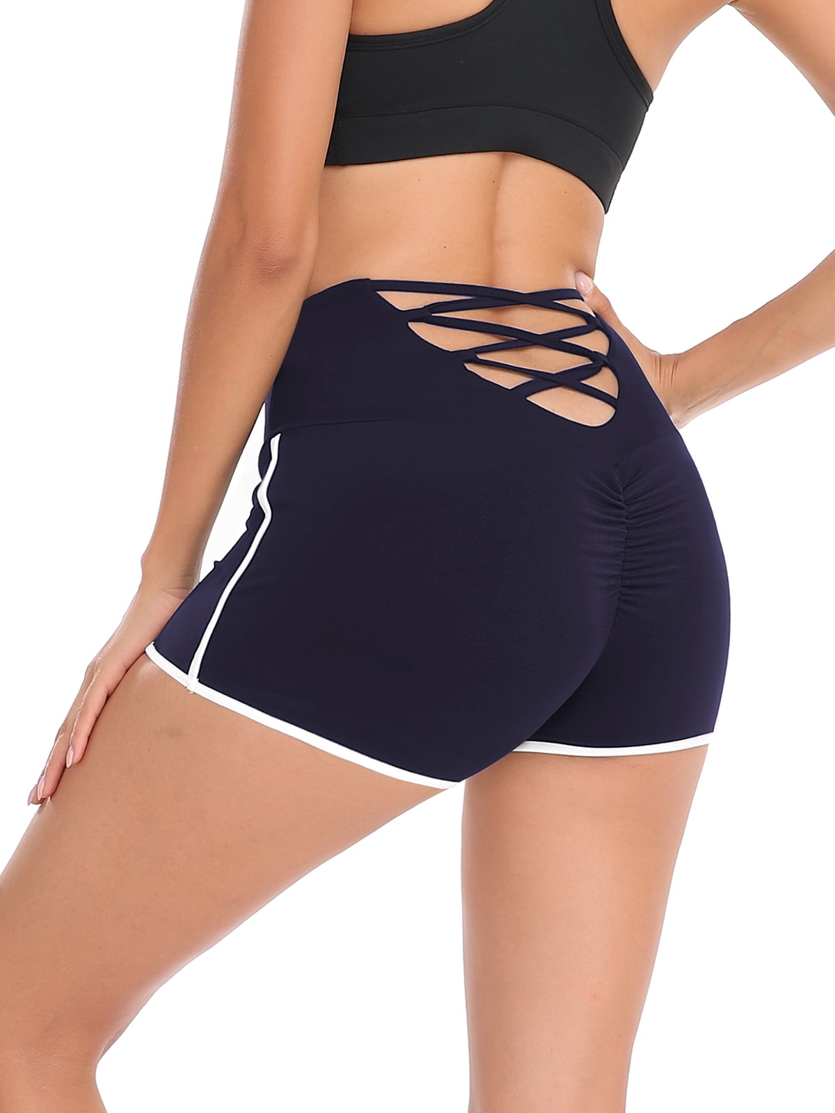 Jusfitsu Women's Athletic Yoga Shorts Stretch Booty Shorts for Women