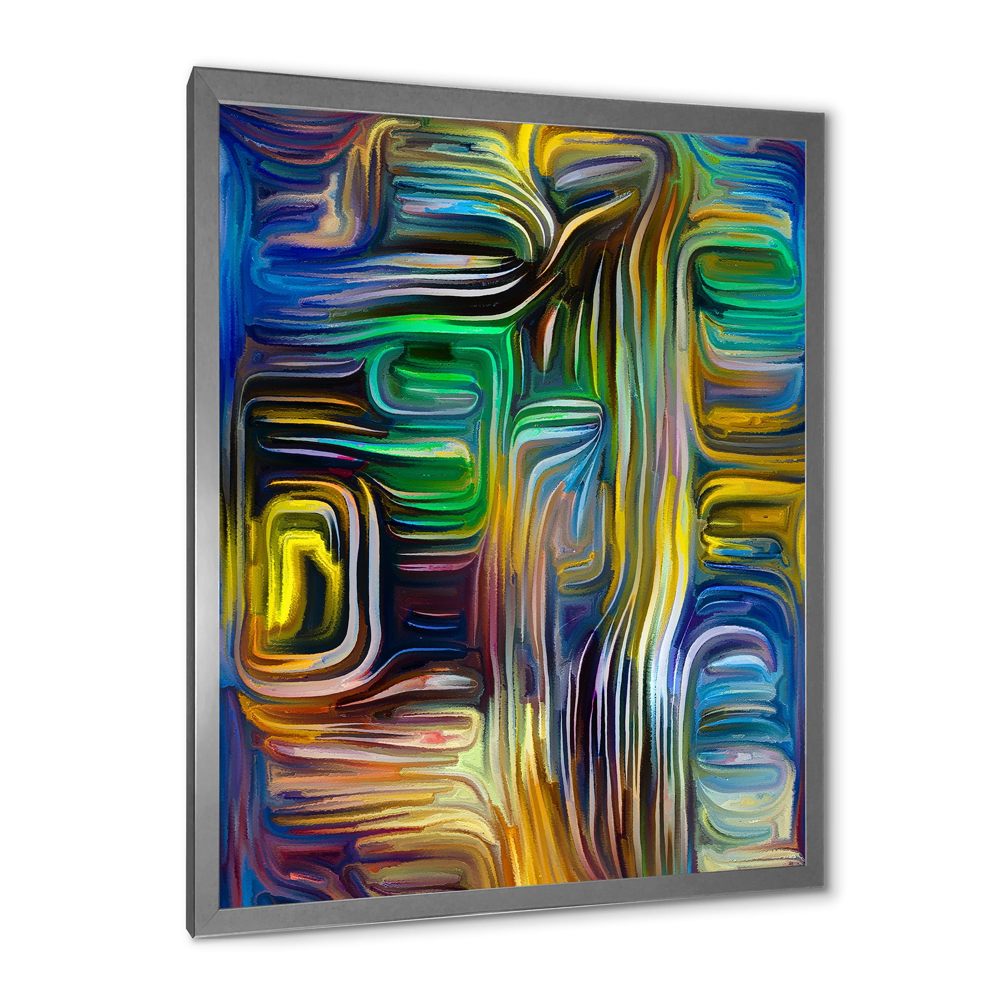 Designart 'Colour Spiral Fusion VI' Modern Framed Art Print