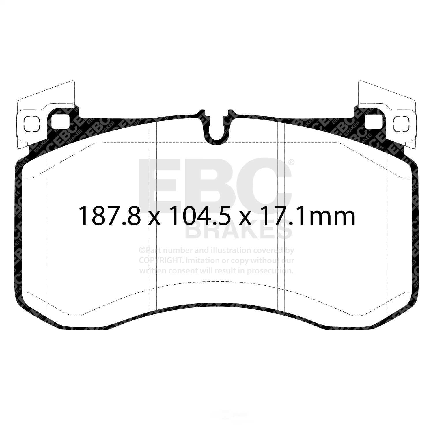 EBC Brakes DP42409R Yellowstuff Street And Track Brake Pads Fits select: 2020-2023 MERCEDES-BENZ GLS, 2022-2023 MERCEDES-BENZ GLE