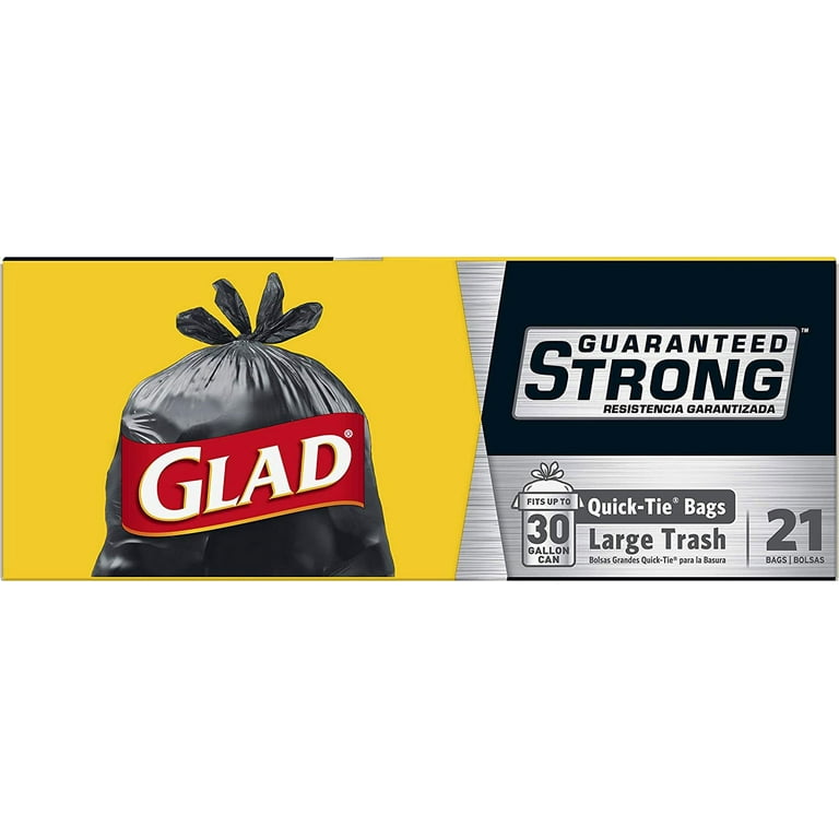 Glad 30 Gallon Large QuickTie Trash Bags 40 Ea — Gong's
