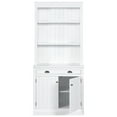thumbnail image 5 of 83.4"Tall Bookshelf with LED Lighting, Modern Bookcase with 2 Doors and 1 Drawer,Storage Bookcase with Open Shelves for Living Room,Home Office,White, 5 of 20