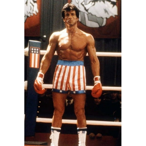 Rocky Iv Sylvester Stallone In Boxing Ring Barechested 24x36 Poster