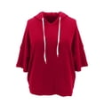 thumbnail image 5 of SUXIAN Hoodies for Women Relaxed Short Sleeve Tie Front Casual Hoodie Womens XL, 5 of 5