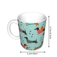 thumbnail image 2 of Yiaed Christmas Dachshund Print Ceramics Coffee,Large Handle Design,Extra Large Tea and Coffee Cup for Office and Home Mugs, 2 of 6