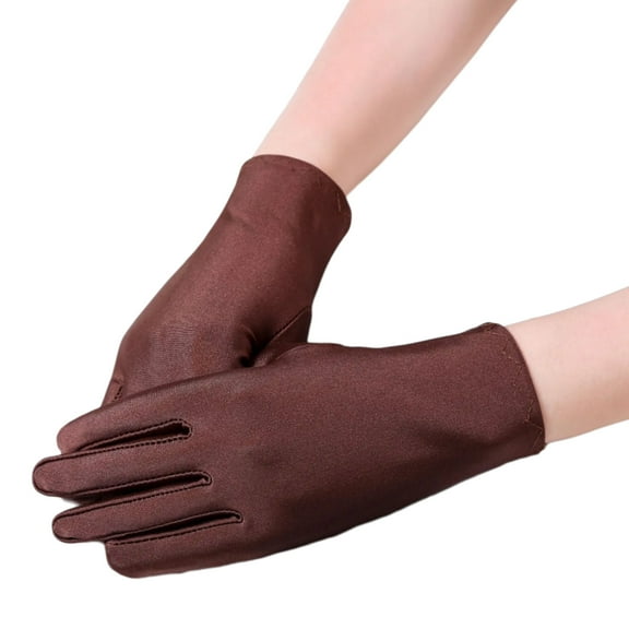 RUISINERY 1pair Luxurious Display Gloves Elegant Brown Ceremony Mittens Sunscreen Mittens for Ceremonial Etiquette