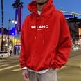 thumbnail image 3 of MHFRRA Sudadera con Capucha y Estampado de Letras para Uso Casual y Atuendos Elegantes Rojo, 3 of 5