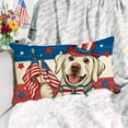 thumbnail image 4 of 4th of July Dog Patriotic Lumbar Decorative Rectangle Pillow Cover 12 x 20, America USA Labrador Pet Outdoor Pillowcase Dog Lover Gifts, American Flag Stars Stripes Cushion Case Home Decor, 4 of 5