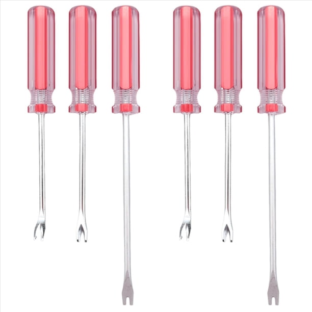 Extractor de Tachuelas de 6 Piezas, Extractor de Tachuelas de 3Mm V / U, Punta de Clavo, Remache, Extractor de Tachuelas, Removedor de Grapas para Tapicería, Destornillador