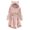 Pink, variant on LYXSSBYX Womens Long Sleeve Dress Hot Sale Clearance Woman's Casual Christmas Printing Plush Buttons Long Sleeved Hooded Plush Coat Top