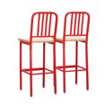 thumbnail image 4 of Linon Fostria 30" High Back Metal Bar Stools, Set of 2, Red/Natural, 4 of 11
