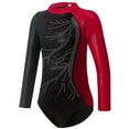 thumbnail image 2 of Girls Gymnastics Leotards Long Sleeve Sparkly Shiny Diamond Ballet Dance Costume One Piece Tumbling Outfits for Practice, 2 of 7