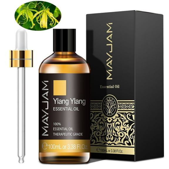MAYJAM Ylang Ylang Essential Oils 100ml/3.38 fl.Oz for Diffusers Humidifier 100% Pure Natural Aromatherapy Massage Bath Sleep Relaxation