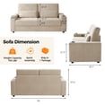 thumbnail image 2 of BLAZANT 75” Large Loveseat Sofa, 2 Seater Couch with Storage, Deep Seat Sofa with USB& Type-C Ports, Home Sofa Couch for Living Room Bedroom, 2 of 9