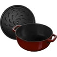 thumbnail image 4 of Staub Cast Iron 3.75-qt Essential French Oven with Lilly Lid - Grenadine, 4 of 6