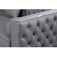 thumbnail image 7 of Chic Home Monet PU Leather Modern Contemporary Button Tufted with Silver Nail head Trim Silver tone Metal Y-leg Left Facing Sectional Sofa, Grey, 7 of 7