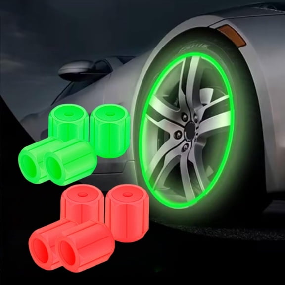 8PCS Waterproof Luminous Car Tire Valve Caps Glow in The Dark Tire LED Valve Stem Air Caps Universal Rims Stem Covers Wheel Pressure Parts Car Mods Accessories Truck SUV Motorcycle Bike