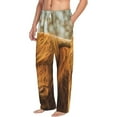 thumbnail image 2 of Uemuo Yak Pattern Men's Wide Leg Palazzo Lounge Pants with Pockets Light Weight Loose Comfy Casual Pajama Pants-Large, 2 of 9
