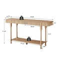 thumbnail image 3 of Wirrytor Long Console Table with Drawers for Living Room, Narrow Fluted Sofa Table with Open Storage Shelf, Couch Table Behind Sofa, Entryway table, Hallway Table ,Oak, 3 of 7